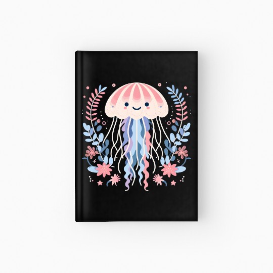 Floral Jellyfish Delight Hardcover Journal