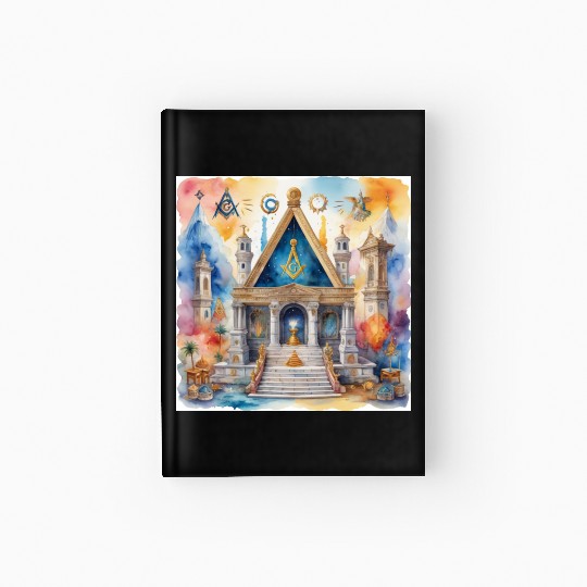 Masonic watercolor painting design Hardcover Journal