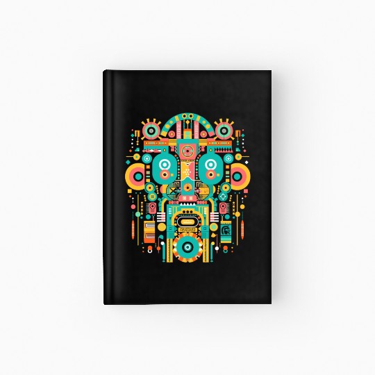 Maya God Mayan Mythology Itzamna Mask Art Hardcover Journal