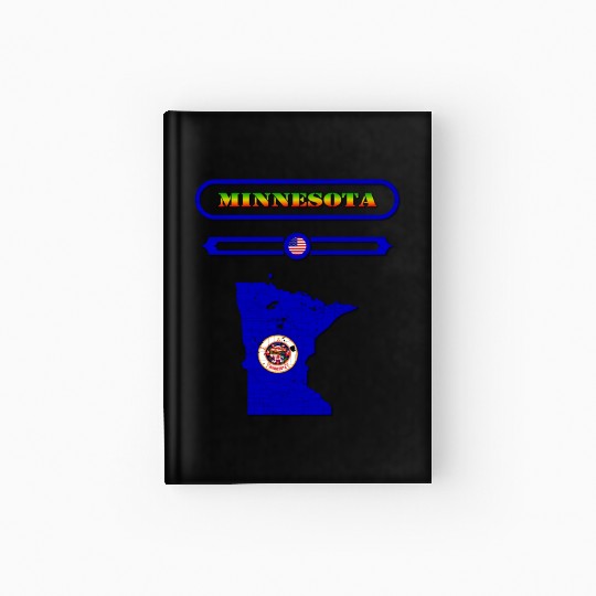 MINNESOTA MAP, MINNESOTA, USA. SAMER BRASIL Hardcover Journal