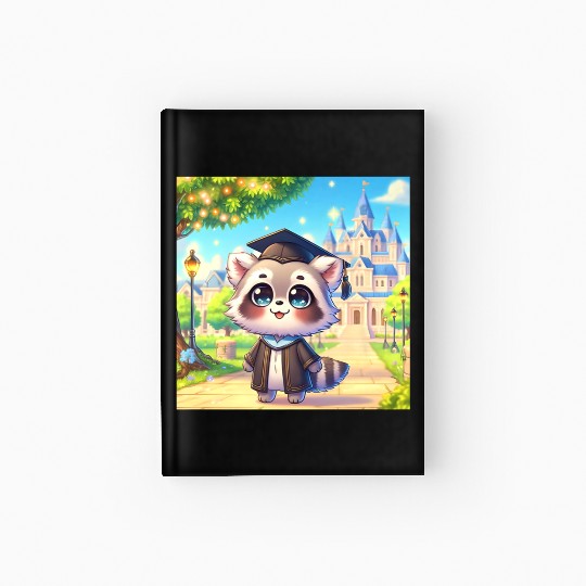 Graduation Day Raccoon Graduate Premium Hardcover Journal