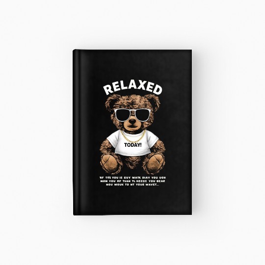 Relaxed Teddy Bear with Sunglasses Hardcover Journal