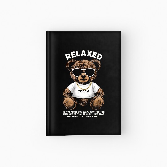 Relaxed Teddy Bear with Sunglasses Hardcover Journal
