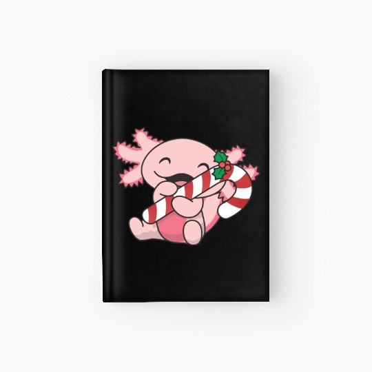 Axolotl Christmas Candy Cane Sweet Axolotl Hardcover Journal