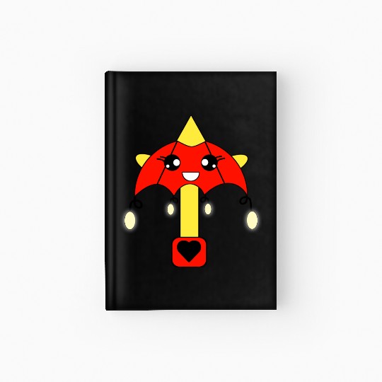 Cuttie Umbrella Yellow And Red Color Combination Hardcover Journal