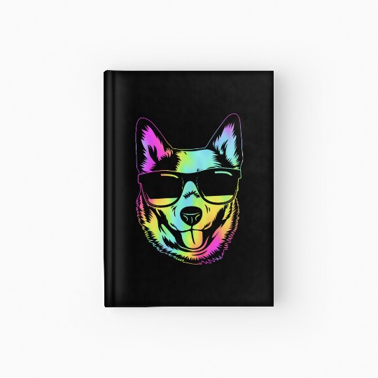 Retro Australian Cattle Dog With Sunglasses Hardcover Journal