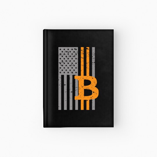 Bitcoin USA Flag Crypto BTC Patriot Hardcover Journal