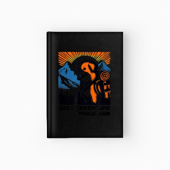 Unisex camping vintage travel dog Hardcover Journal