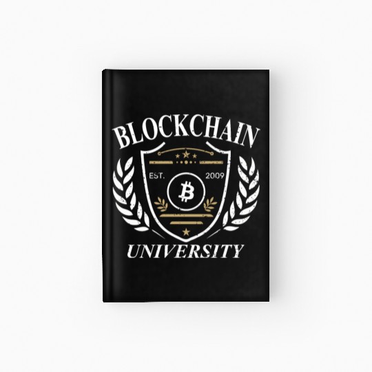 University of Blockchain Bitcoin retro vintage Hardcover Journal