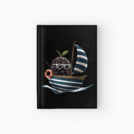 Fruit Boating Blackberries Hardcover Journal