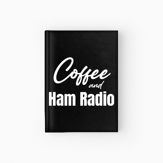 Coffee And Ham Radio Funny Antenna Antique Hardcover Journal