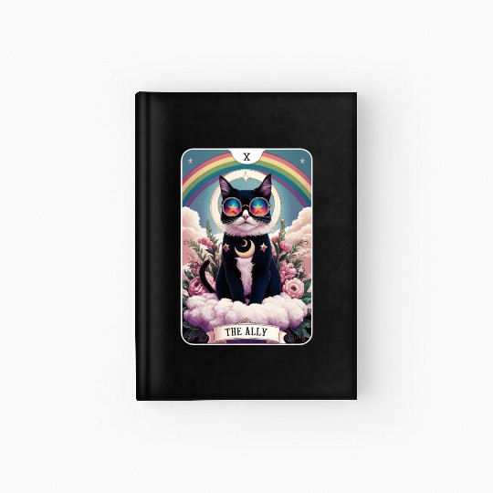 The Ally Cat Tarot Card Pride Gay Pride LGBTQ Hardcover Journal
