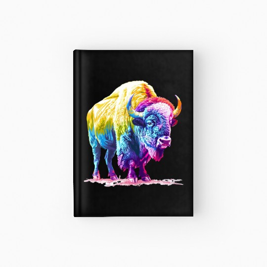Vibrant Rainbow Buffalo Artwork Hardcover Journal