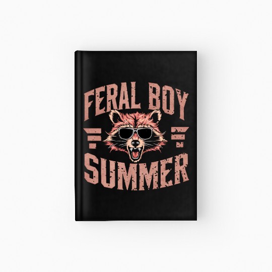 Feral Boy Summer Hardcover Journal Funny Trash Panda Raccoon