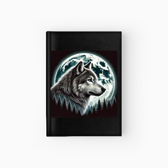 Nature Moon Alpha Cute Wolf Moon nature Hardcover Journal