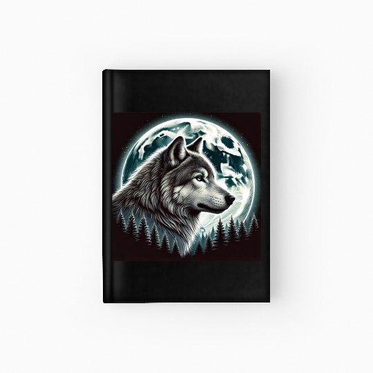 Nature Moon Alpha Cute Wolf Moon nature Hardcover Journal