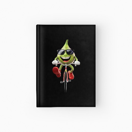 Fig Cycling On Bike Realistic Hardcover Journal