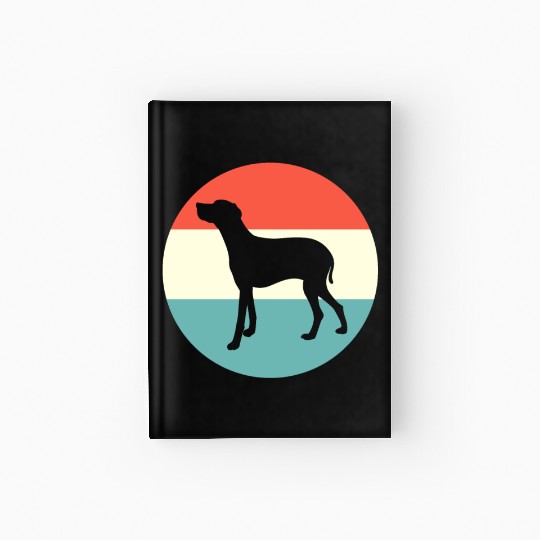 Retro Weimaraner Dog Silhouette Hardcover Journal