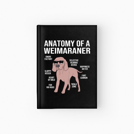 Dog With Sunglasses Anatomy Of A Weimaraner Hardcover Journal