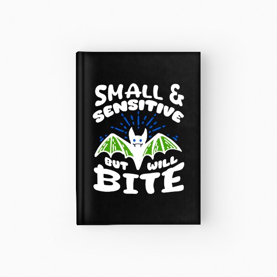 Bat Halloween Outfit Small Sensitive But Will Bite Hardcover Journal