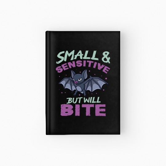 Bat Halloween Outfit Small Sensitive But Will Bite Hardcover Journal