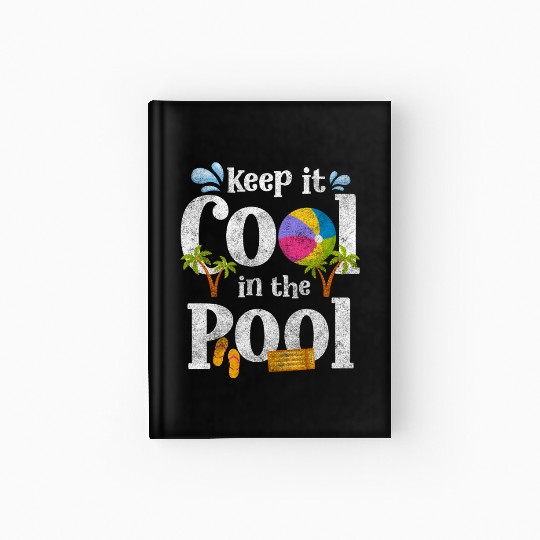 Pool Party Diving Vacation Swimming Trunks Hardcover Journal