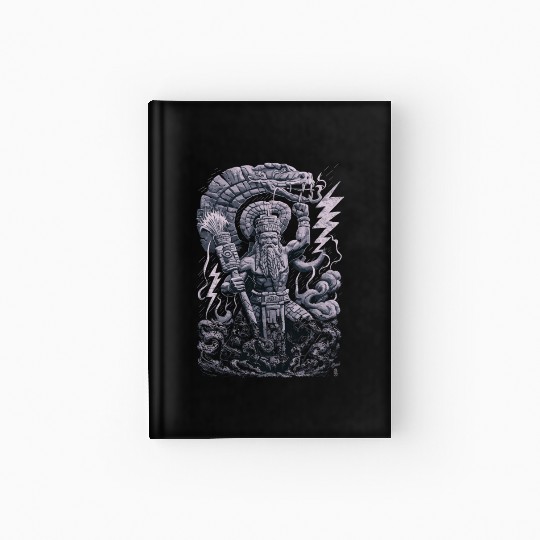 Maya God Mayan Mythology Chaac with Lightning and Hardcover Journal