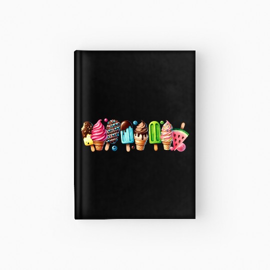 A sweet touch with these colorful ice cream motifs Hardcover Journal