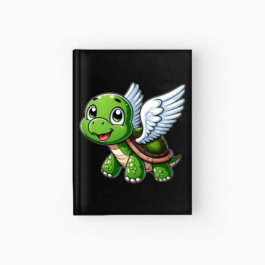 Turtle Angel Wings Halo Farm Farmer Hardcover Journal
