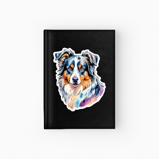 Australian Shepherd Watercolor Hardcover Journal