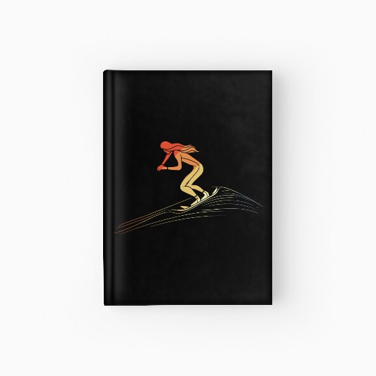 Snowboarding Girl Retro Style Hardcover Journal