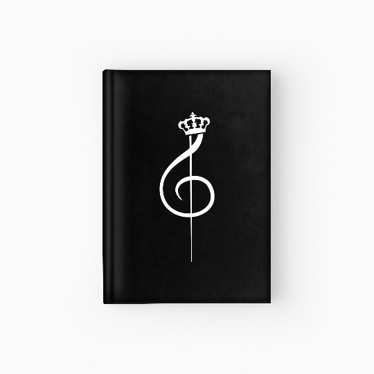 Crown Music Clef Note King Queen Prince Princess Hardcover Journal