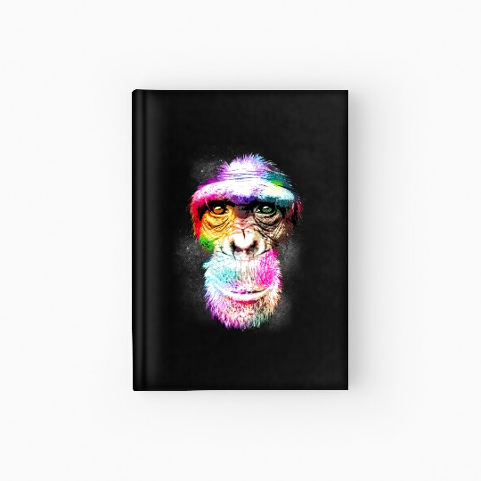Colorful Retro Realistic Monkey Face Funny Graphic Hardcover Journal