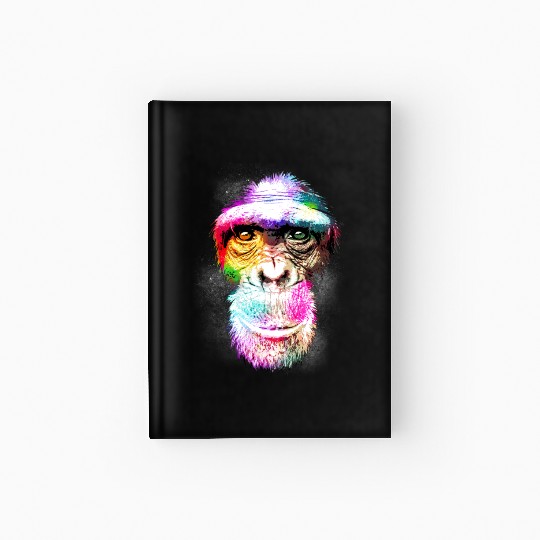 Colorful Retro Realistic Monkey Face Funny Graphic Hardcover Journal