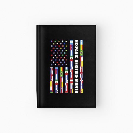 Hispanic Heritage month USA Flag all Countries Hardcover Journal