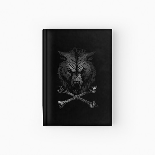 Wolf Skull and Crossbones Hardcover Journal