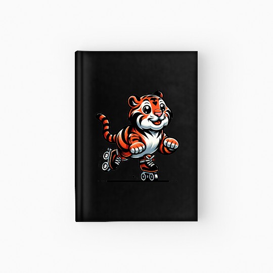 Cute Inline Skater Tiger Hardcover Journal