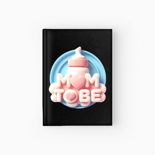 Cute Mom To Be Baby Announcement Design Hardcover Journal