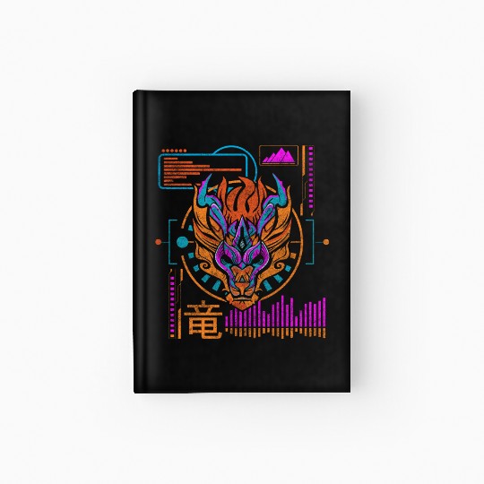 Cyberpunk Technology Synthwave Japanese Hardcover Journal