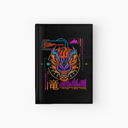 Cyberpunk Technology Synthwave Japanese Hardcover Journal
