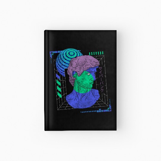 Cyberpunk Style Synthwave Gaming Hardcover Journal