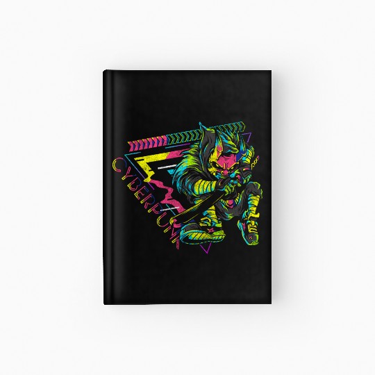 Cyberpunk Cosplay Synthwave Gaming Hardcover Journal