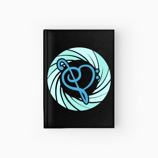 Music Bass Clef Heart Love Note Treble Sound Logo Hardcover Journal