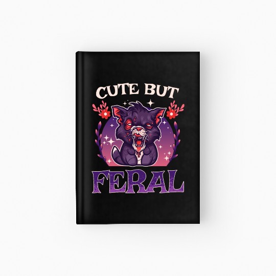 Cute but Feral! Wild Cat Party Concert Cat Lovers Hardcover Journal