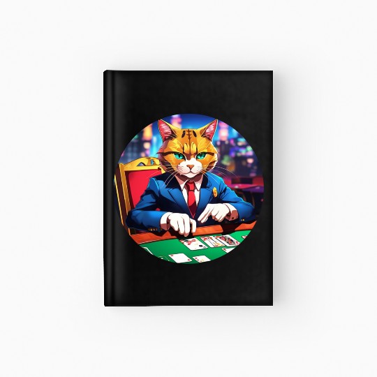 The Gambler Cat's Blackjack Night Hardcover Journal
