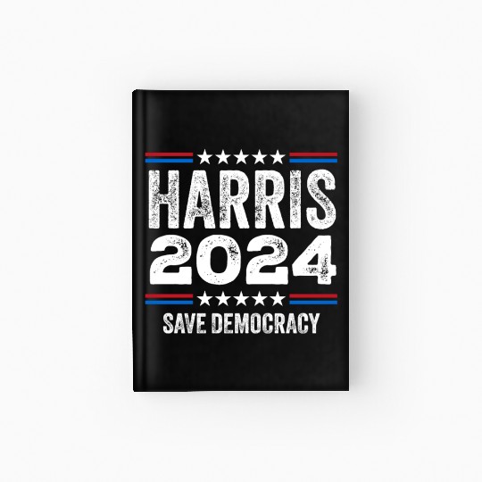 Kamala Harris 2024 Save Democracy US Election Hardcover Journal