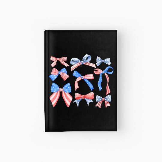 Red White Blue American Coquette Hardcover Journal