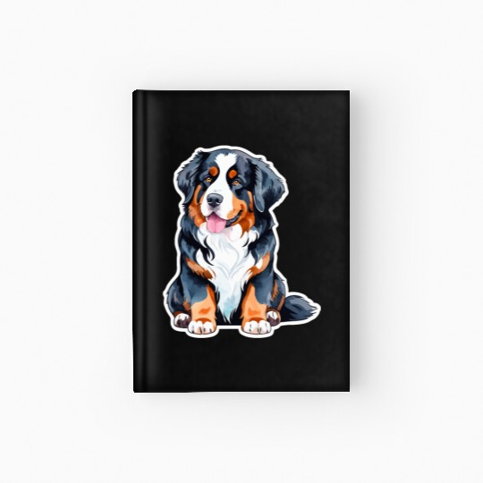 Bernese Mountain Dog Watercolor Hardcover Journal