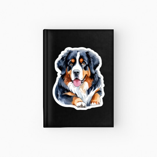 Bernese Mountain Dog Watercolor Hardcover Journal
