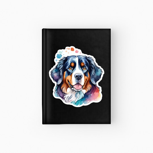 Bernese Mountain Dog Watercolor Hardcover Journal
